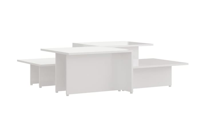 Soffbord 2 st vit högglans 111,5x50x33 cm spånskiva - Vit - Möbler - Vardagsrum - Soffbord & vardagsrumsbord - Soffbord