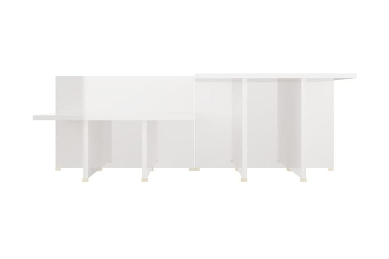 Soffbord 2 st vit högglans 111,5x50x33 cm spånskiva - Vit - Möbler - Vardagsrum - Soffbord & vardagsrumsbord - Soffbord