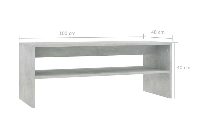 Soffbord betonggrå 100x40x40 cm spånskiva - Grå - Möbler - Vardagsrum - Soffbord & vardagsrumsbord - Soffbord