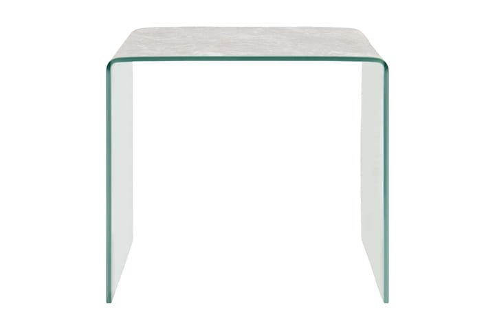 Soffbord brun marmor 50x50x45 cm härdat glas - Möbler - Vardagsrum - Soffbord & vardagsrumsbord - Marmorbord
