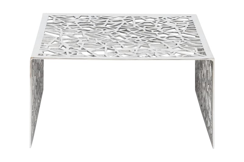Soffbord geometrisk design aluminium silver