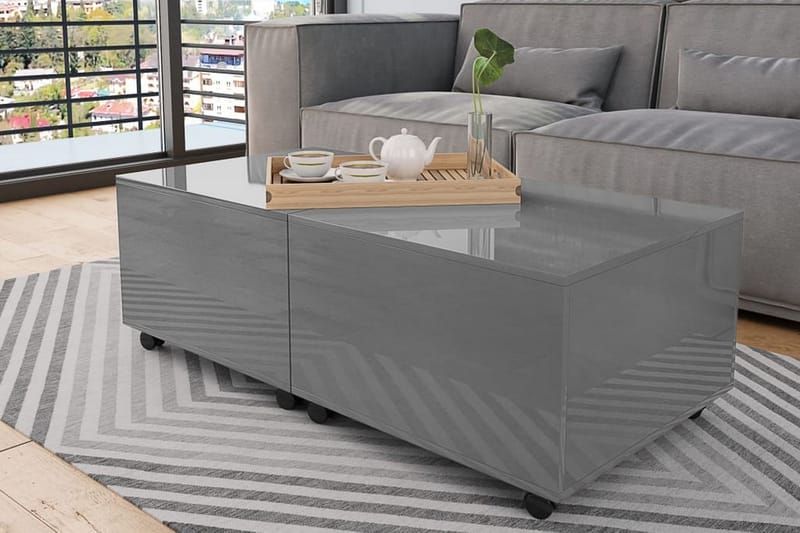 Soffbord grå högglans 120x60x35 cm - Grå - Möbler - Vardagsrum - Soffbord & vardagsrumsbord - Soffbord