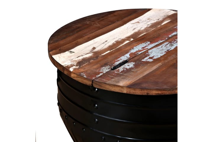 Soffbord i återvunnet trä tunnformad svart - Svart - Möbler - Vardagsrum - Soffbord & vardagsrumsbord - Soffbord