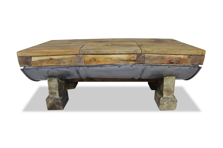 Soffbord massivt återvunnet trä 90x50x35 cm - Brun - Möbler - Vardagsrum - Soffbord & vardagsrumsbord - Soffbord