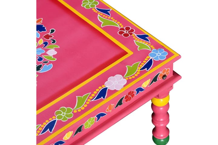 Soffbord massivt mangoträ rosa handmålat - Rosa - Möbler - Vardagsrum - Soffbord & vardagsrumsbord - Soffbord