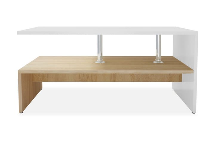 Soffbord spånskiva 90x59x42 cm ekfärg och vit - Vit - Möbler - Vardagsrum - Soffbord & vardagsrumsbord - Soffbord