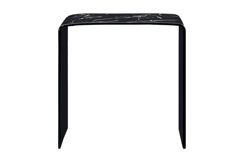 Soffbord svart marmor 50x50x45 cm härdat glas