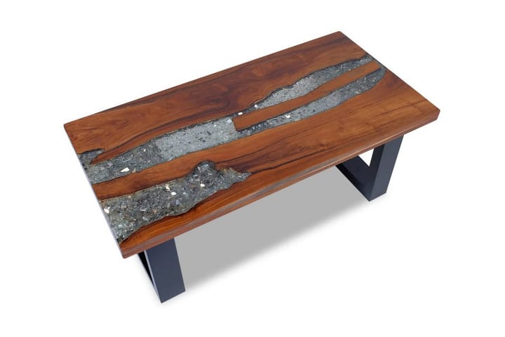 Soffbord teakträ harts 100x50 cm - Brun - Möbler - Vardagsrum - Soffbord & vardagsrumsbord - Soffbord
