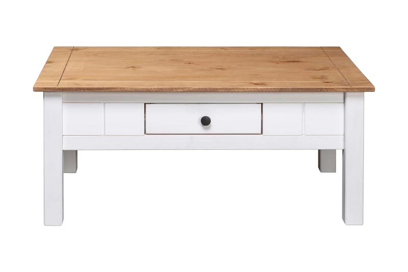 Soffbord vit 100x60x45 cm massiv furu panama - Vit - Möbler - Vardagsrum - Soffbord & vardagsrumsbord - Soffbord