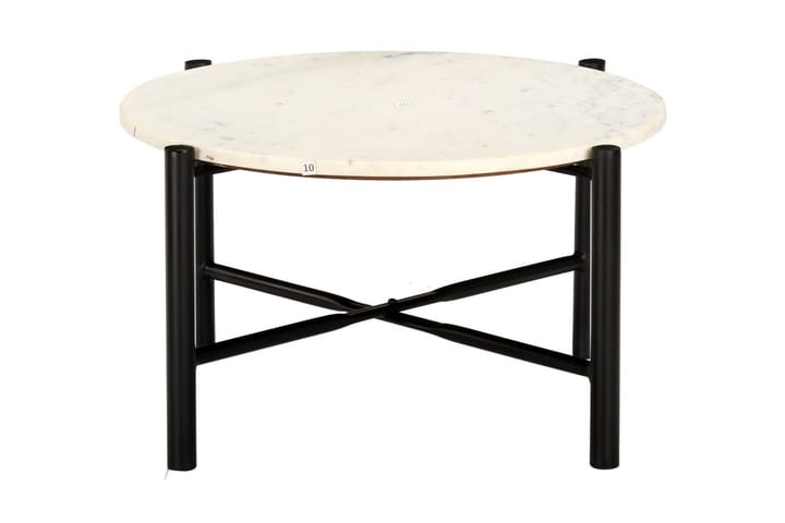 Soffbord vit 60x60x35 cm äkta sten med marmorstruktur - Vit - Möbler - Vardagsrum - Soffbord & vardagsrumsbord - Soffbord