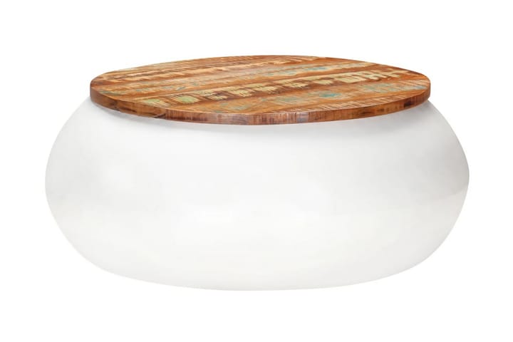Soffbord vit 68x68x30 cm massivt återvunnet trä - Brun - Möbler - Vardagsrum - Soffbord & vardagsrumsbord - Soffbord