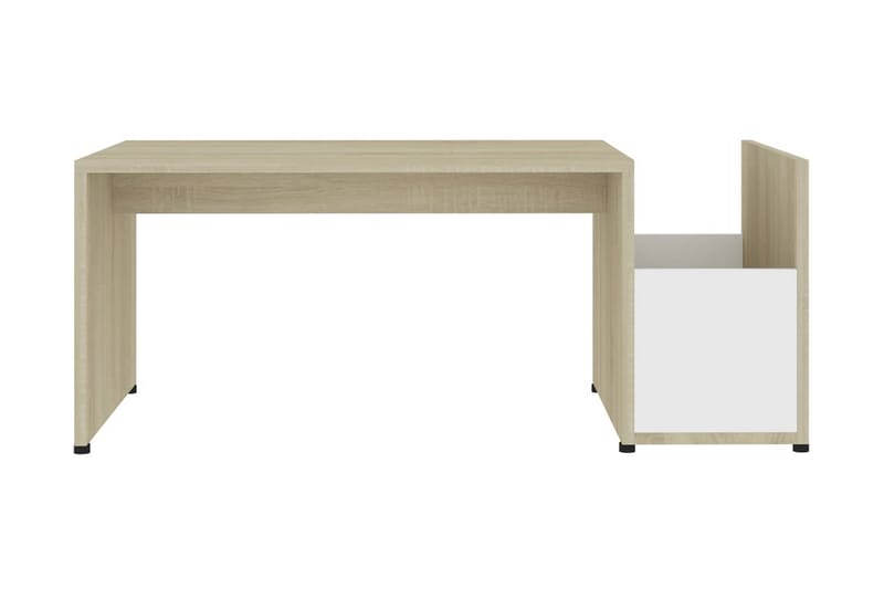 Soffbord vit och sonoma-ek 90x45x35 cm spånskiva - Vit - Möbler - Vardagsrum - Soffbord & vardagsrumsbord - Soffbord