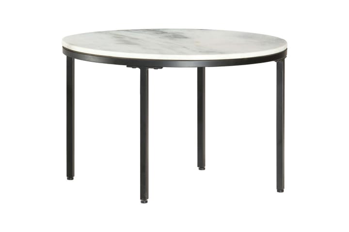 Soffbord vit och svart Ã˜65 cm massiv äkta marmor - Vit - Möbler - Vardagsrum - Soffbord & vardagsrumsbord - Soffbord