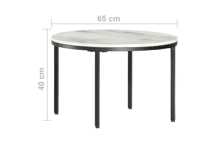 Soffbord vit och svart Ã˜65 cm massiv äkta marmor - Vit - Möbler - Vardagsrum - Soffbord & vardagsrumsbord - Soffbord