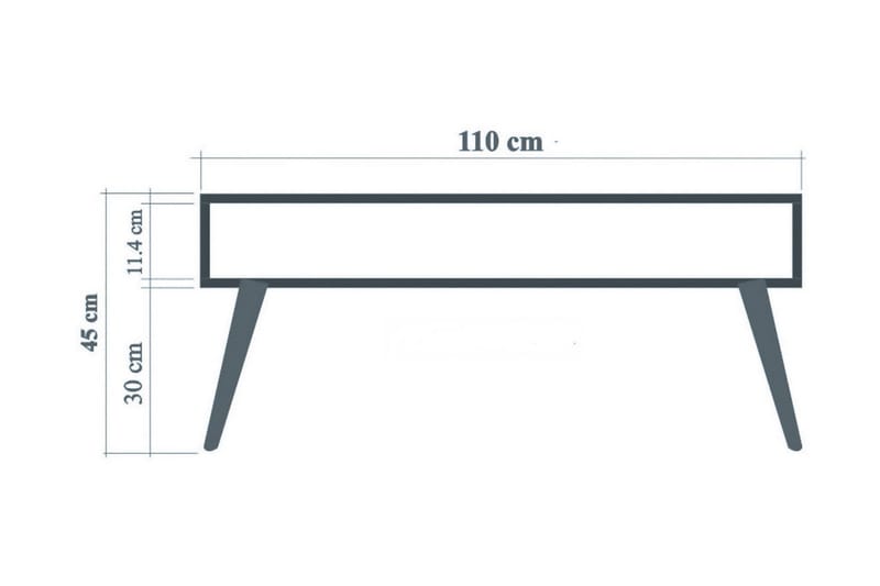 STENBYN Soffbord 110 cm m Förvaring Hylla Marmormönster Natu - Möbler - Vardagsrum - Soffbord & vardagsrumsbord - Soffbord