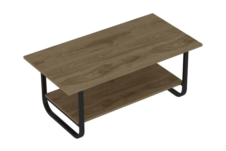 STENHESTRA Soffbord 110 cm med Förvaring Hylla Brun/Svart - Möbler - Vardagsrum - Soffbord & vardagsrumsbord - Soffbord