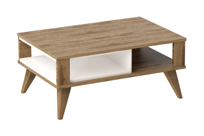 STENHESTRA Soffbord 90 cm med Förvaring Hylla Brun/Vit - Möbler - Vardagsrum - Soffbord & vardagsrumsbord - Soffbord