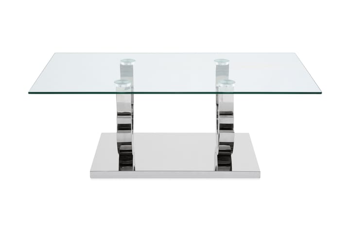 STOLTE Soffbord 130 cm Rostfritt Stål/Glas