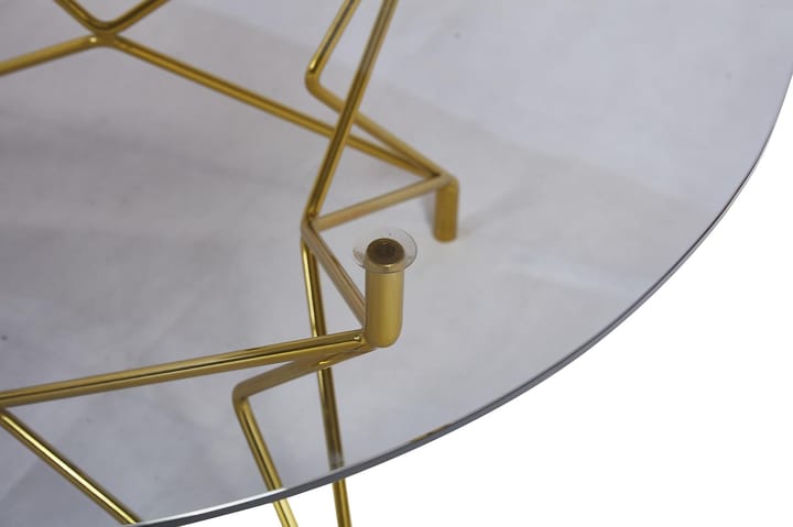 SUMAYA Soffbord 90 cm Runt Glas/Mässing - Möbler - Vardagsrum - Soffbord & vardagsrumsbord - Soffbord