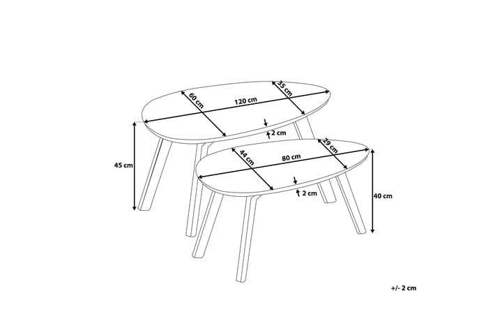 VERNIECE Soffbord 2-pack Grå - Möbler - Vardagsrum - Soffbord & vardagsrumsbord - Soffbord