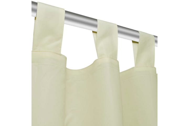 2-pack gardiner med öglor i gräddvit microsatin 140x175 cm - Textilier & mattor - Gardiner & gardinupphängning
