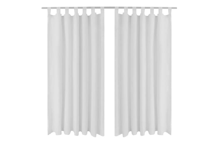 2-pack gardiner med öglor i vit microsatin 140x245 cm