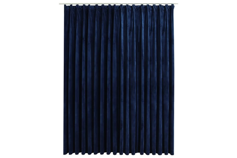 Mörkläggningsgardin med krokar sammet mörkblå 290x245 cm - Textilier & mattor - Gardiner & gardinupphängning