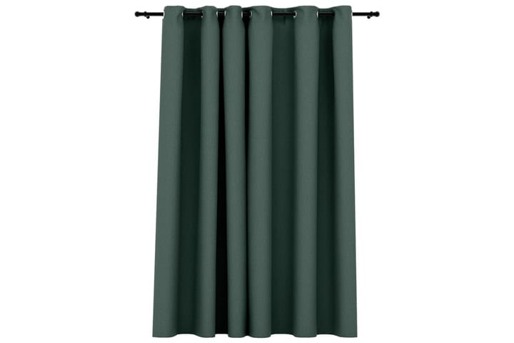 Mörkläggningsgardin med öljetter linnelook grön 290x245cm - Textilier & mattor - Gardiner & gardinupphängning