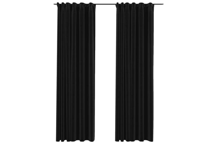 Mörkläggningsgardiner med krokar 2 st antracit 140x225 cm