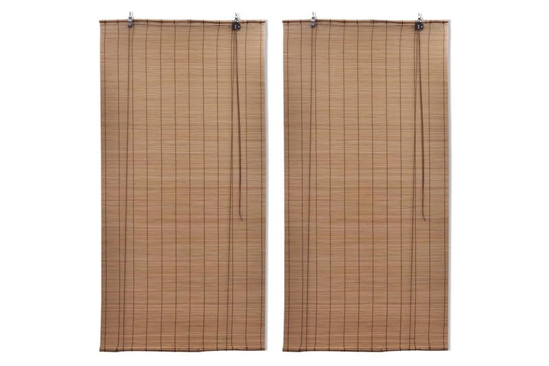 Rullgardin bambu 2 st 150x220 cm brun
