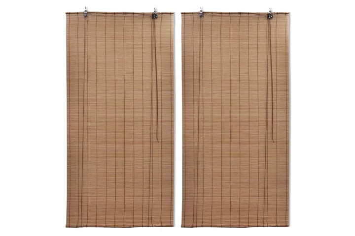 Rullgardin bambu 2 st 80x160 cm brun - Brun - Textilier & mattor - Gardiner & gardinupphängning