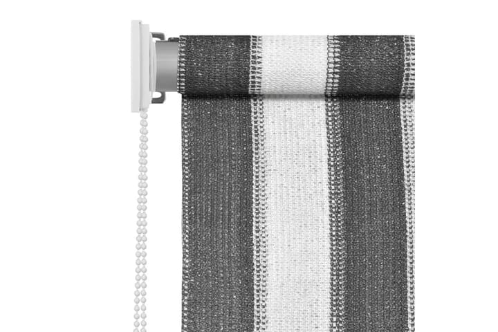 Rullgardin utomhus 140x230 cm antracit och vita ränder - Textilier & mattor - Gardiner & gardinupphängning