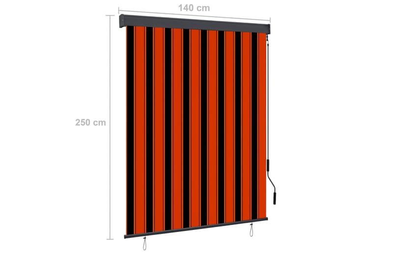 Rullgardin utomhus 140x250 cm orange och brun - Orange - Textilier & mattor - Gardiner & gardinupphängning