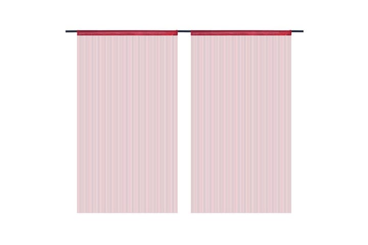 Trådgardiner 2 st 100x250 cm vinröd - Röd - Textilier & mattor - Gardiner & gardinupphängning