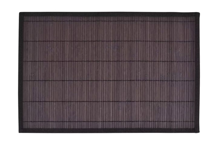 6 Bordstabletter i bambu 30x45 cm mörkbrun