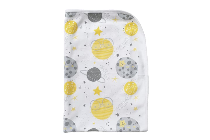 Babyfilt moon yellow eko - Gul - Textilier & mattor - Kuddar & plädar - Filtar & plädar - Babypläd
