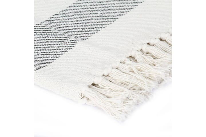 Filt bomull randig 125x150 cm antracit - Textilier & mattor - Kuddar & plädar - Filtar & plädar