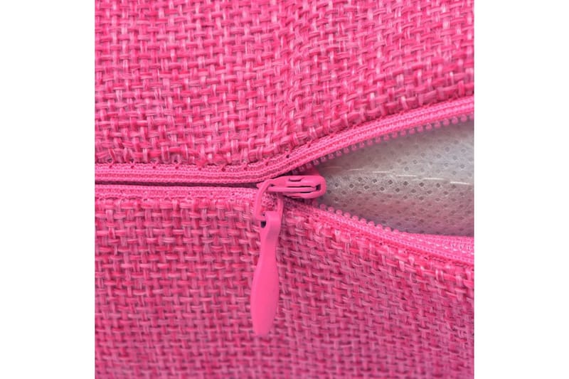 Kuddöverdrag 4 st linne-design 40x40 cm rosa - Rosa - Textilier & mattor - Kuddar & plädar - Prydnadskuddar & kuddfodral