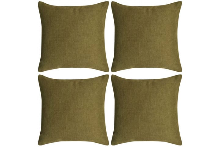 Kuddöverdrag 4 st linne-design 80x80 cm grön - Textilier & mattor - Kuddar & plädar - Prydnadskuddar & kuddfodral