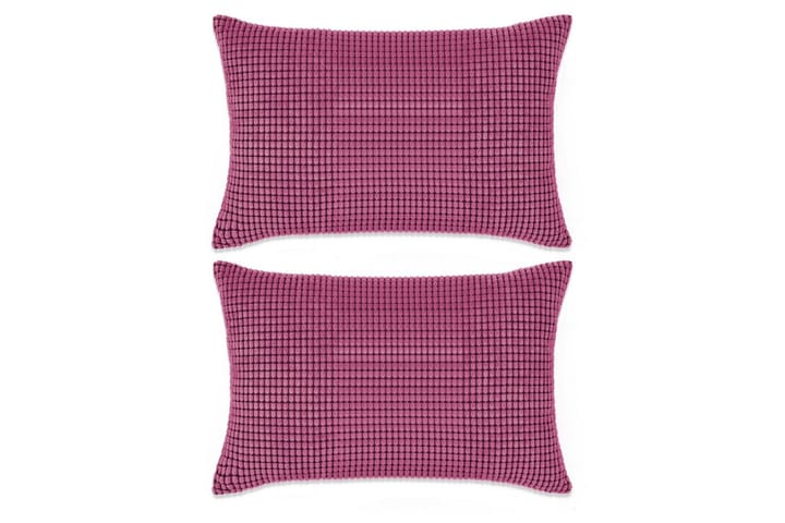 Kudde 2 st velour rosa 40x60 cm - Textilier & mattor - Kuddar & plädar