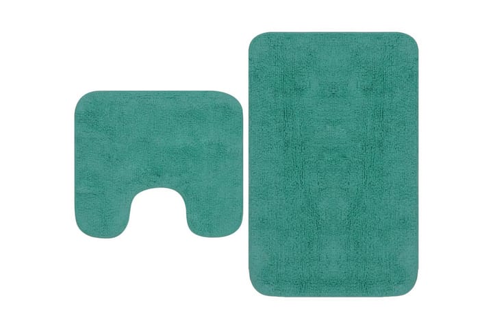 Badrumsmattor 2 st tyg turkos - Blå/Grön - Textilier & mattor - Mattor - Badrumsmattor