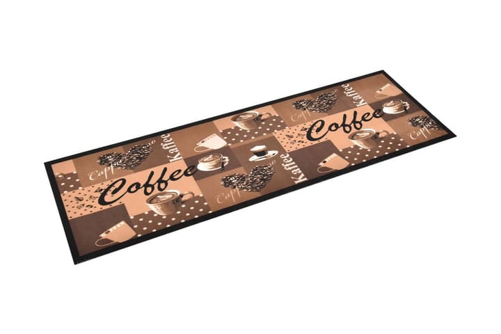 Köksmatta maskintvättbar kaffe brun 45x150 cm - Textilier & mattor - Mattor - Flatvävda mattor