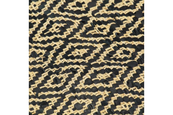 Handvävd matta Chindi läder bomull 80x160 cm svart - Svart - Textilier & mattor - Mattor - Handvävda mattor