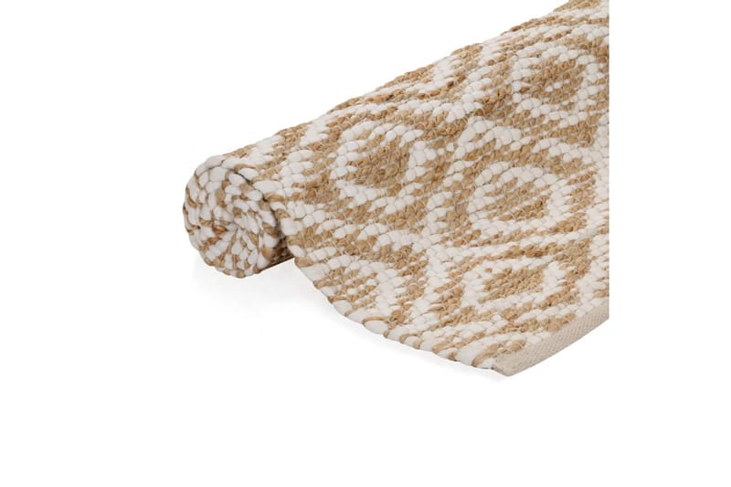 Matta handvävd jute 120x180 cm beige och vit - Brun - Textilier & mattor - Mattor - Handvävda mattor