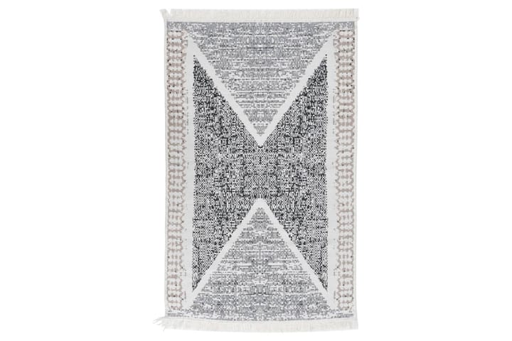 Matta svart och grå 160x230 cm bomull - Grå - Textilier & mattor - Mattor - Modern matta - Bomullsmattor