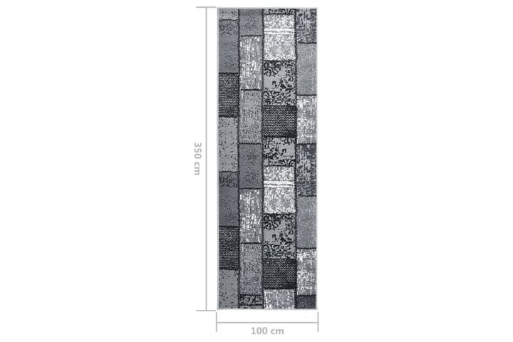 Gångmatta grå BCF med rutmönster 100x350 cm - Grå - Textilier & mattor - Mattor - Modern matta - Gångmattor