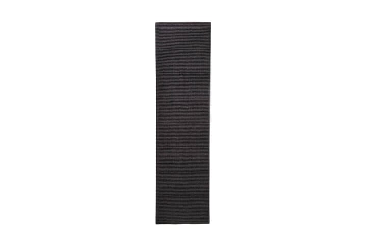 Matta naturlig sisal 66x250 cm svart