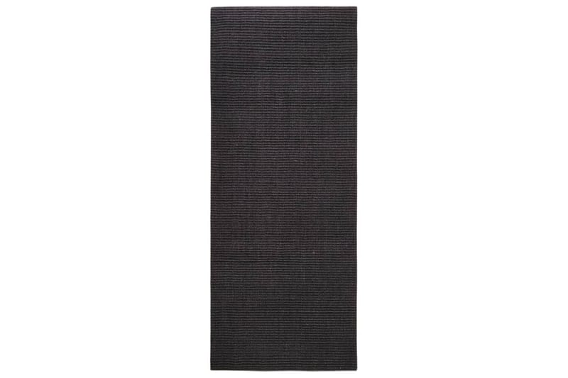 Matta naturlig sisal 80x200 cm svart
