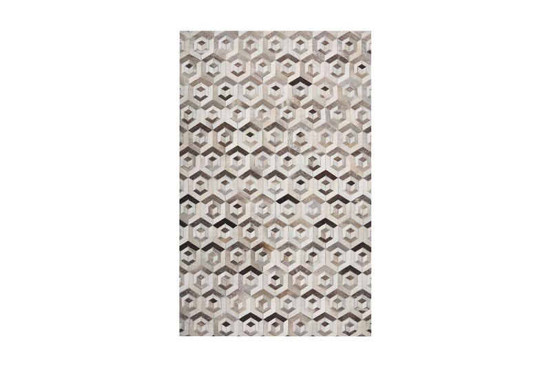 ZIRAMAN Matta 140x200 cm Läder/Beige/Brun - Textilier & mattor - Mattor - Modern matta - Patchwork mattor