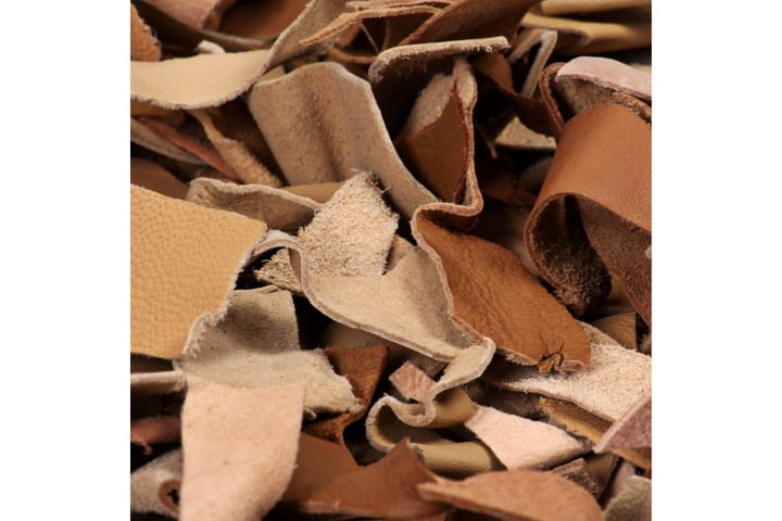 Shaggy-matta äkta läder 120x170 cm ljusbrun - Beige - Textilier & mattor - Mattor - Modern matta - Ryamattor